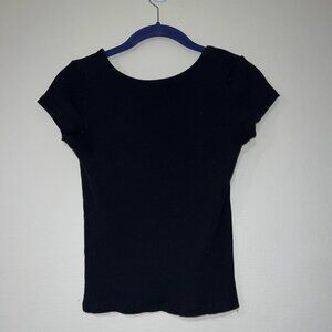Black Low Back Tee